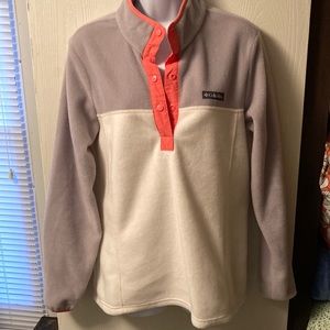Columbia top, size M, 3 tone color mostly off white .